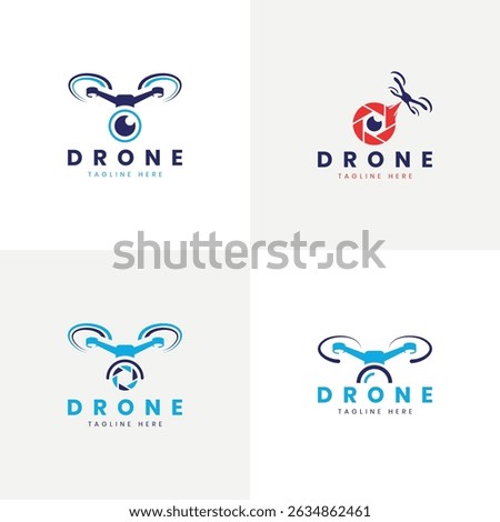 Drone logo design creative bundle collection modern minimal concept