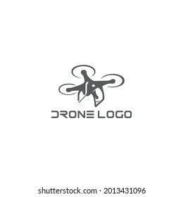 Drone logo design. Flat drone logo design.