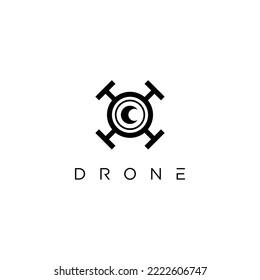 Drone logo design idea with creative abstract concept