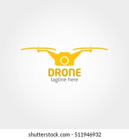 Drone logo Design template. Flat Style. Vector Illustration