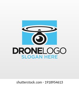 Plantilla de diseño de logotipo de drones inspirada, Ilustración vectorial, moderna, minimalista.