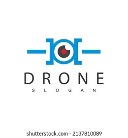 Drone Logo Design Template, Lens Photography Icon