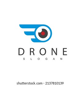 Drone Logo Design Template, Lens Photography Icon