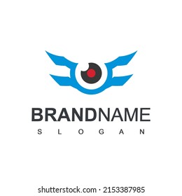 Drone Logo Design Template, Lens Photography Icon