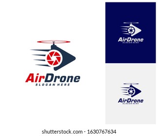 Drone logo design template. Photography drone icon vector. Creative design. Illustration
