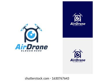 Drone logo design template. Photography drone icon vector. Creative design. Illustration