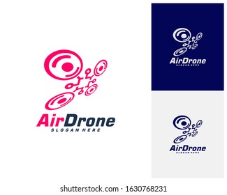 Drone logo design template. Photography drone icon vector. Creative design. Illustration
