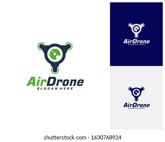 Drone logo design template. Photography drone icon vector. Creative design. Illustration