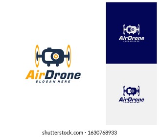 Drone logo design template. Photography drone icon vector. Creative design. Illustration