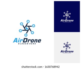 Drone logo design template. Photography drone icon vector. Creative design. Illustration