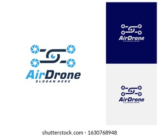 Drone logo design template. Photography drone icon vector. Creative design. Illustration