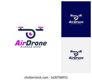 Drone logo design template. Photography drone icon vector. Creative design. Illustration