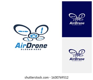 Drone logo design template. Photography drone icon vector. Creative design. Illustration