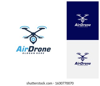 Drone logo design template. Photography drone icon vector. Creative design. Illustration