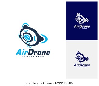 Drone logo design template. Photography drone icon vector. Creative design. Illustration