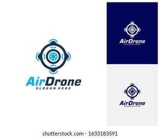 Drone logo design template. Photography drone icon vector. Creative design. Illustration