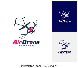 Drone logo design template. Photography drone icon vector. Creative design. Illustration