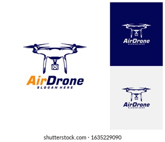 Drone logo design template. Photography drone icon vector. Creative design. Illustration