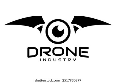 drone logo design vector art	