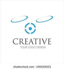 drone logo design vector illustration