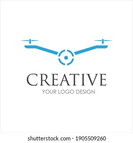 ilustración vectorial de diseño de logotipo drone