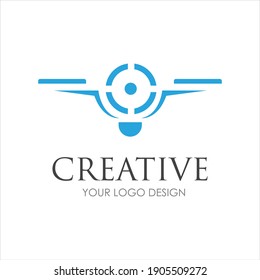 ilustración vectorial de diseño de logotipo drone