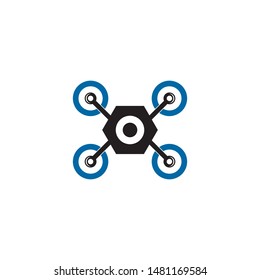 Drone logo design vector template