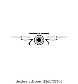 Drone Logo Design Vector Template, Colorful Lens Camera