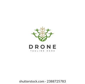 Drone logo, Farm Drone logo design template elements. Vector illustration. New Modern logo.