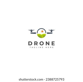 Drone logo, Farm Drone logo design template elements. Vector illustration. New Modern logo.