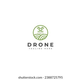 Drone logo, Farm Drone logo design template elements. Vector illustration. New Modern logo.