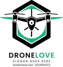 Diseño de icono de logotipo de drone hecho Plantilla de idea de muestra 