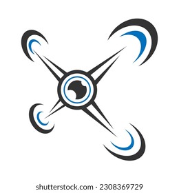 Ilustración del diseño del icono del logotipo del dron