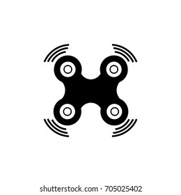 Drone logo or icon isolated on white background. Silhouette of drone