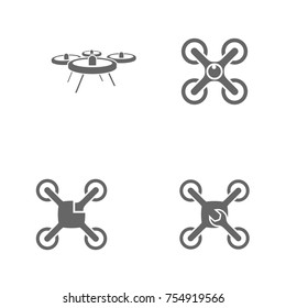 Drone Logo icon, set of 4, different angle