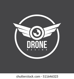 drone logo isolated on a dark background