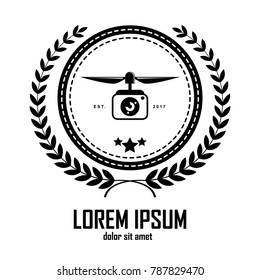 Drone logo with laurel wreath