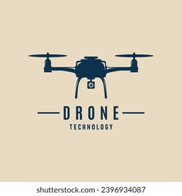 drone logo minimalist design template, with camera vector illustration design