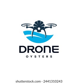 drone logo with a modern design concept for the sea shell restoration industry
