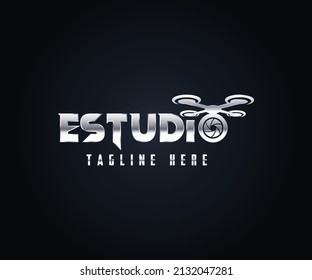 Drone Logo. Drone Photography Logo Design Vector