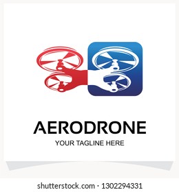 Drone Logo. Quad Copter Logo Design Template Inspiration