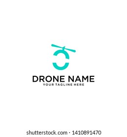 drone logo template icon stylized symbol white background