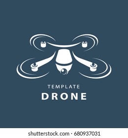 drone logo template icon stylized vector symbol dark background