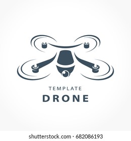 drone logo template icon stylized vector symbol white background