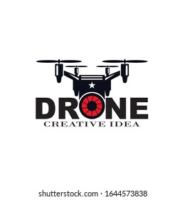 Drone logo template vector icon. photography drone vector. quadcopter vector icon