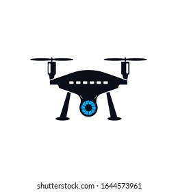 Drone logo template vector icon. photography drone vector. quadcopter vector icon