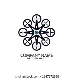 Drone logo template vector icon. photography drone vector. quadcopter vector icon