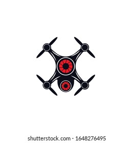 Drone logo template vector icon. photography drone vector. quadcopter vector icon