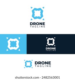 Drone Logo.  This logo features a sleek abstract drone icon paired with a modern, sans-serif company name. The design embodies innovation and precision, perfect for tech, and service.
