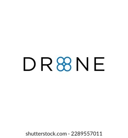 drone logo with typography and abstract design concept